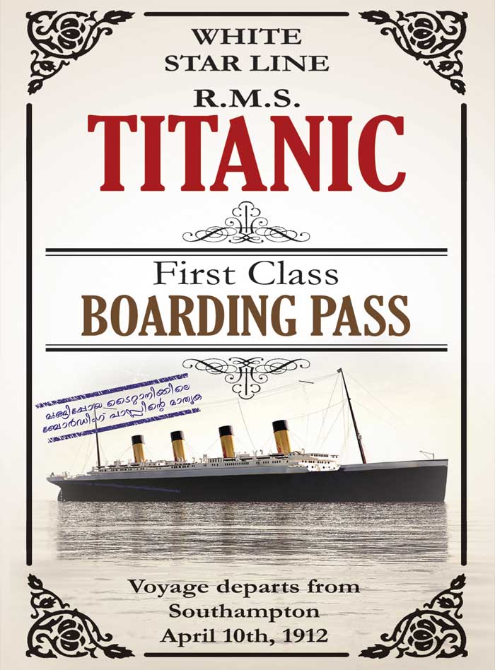 Titanic Boarding Pass (Malayalam)
